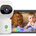 SYMYNELEC 5GHz Security Camera Indoor: 2K Baby Monitor with Phone App – Pet Camera with Speaker for Dog/Cat Owners – AI Motion Detection One-Touch Call Auto Tracking IR Night Vision TF/Cloud Storage