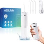 Luckin Smile Water Flossers for Teeth, Rechargeable Water Dental Flosser Cordless with 250ml Water Tank, Portable Oral Irrigator with 3 Modes & 3 Jet Tips IPX7 Waterproof for Home & Travel (White)