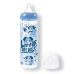 LittleForBig Adult Glass Feeding Bottle Ultra Printed Specialty Oversized Little Blue Pattern
