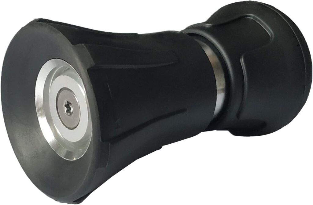 Heavy Duty Fireman Style Hose Nozzle – Fits All Standard Garden Hoses – High Pressure Sprayer Nozzle to Wash Your Car or Water Your Garden – Leak Proof (Black)