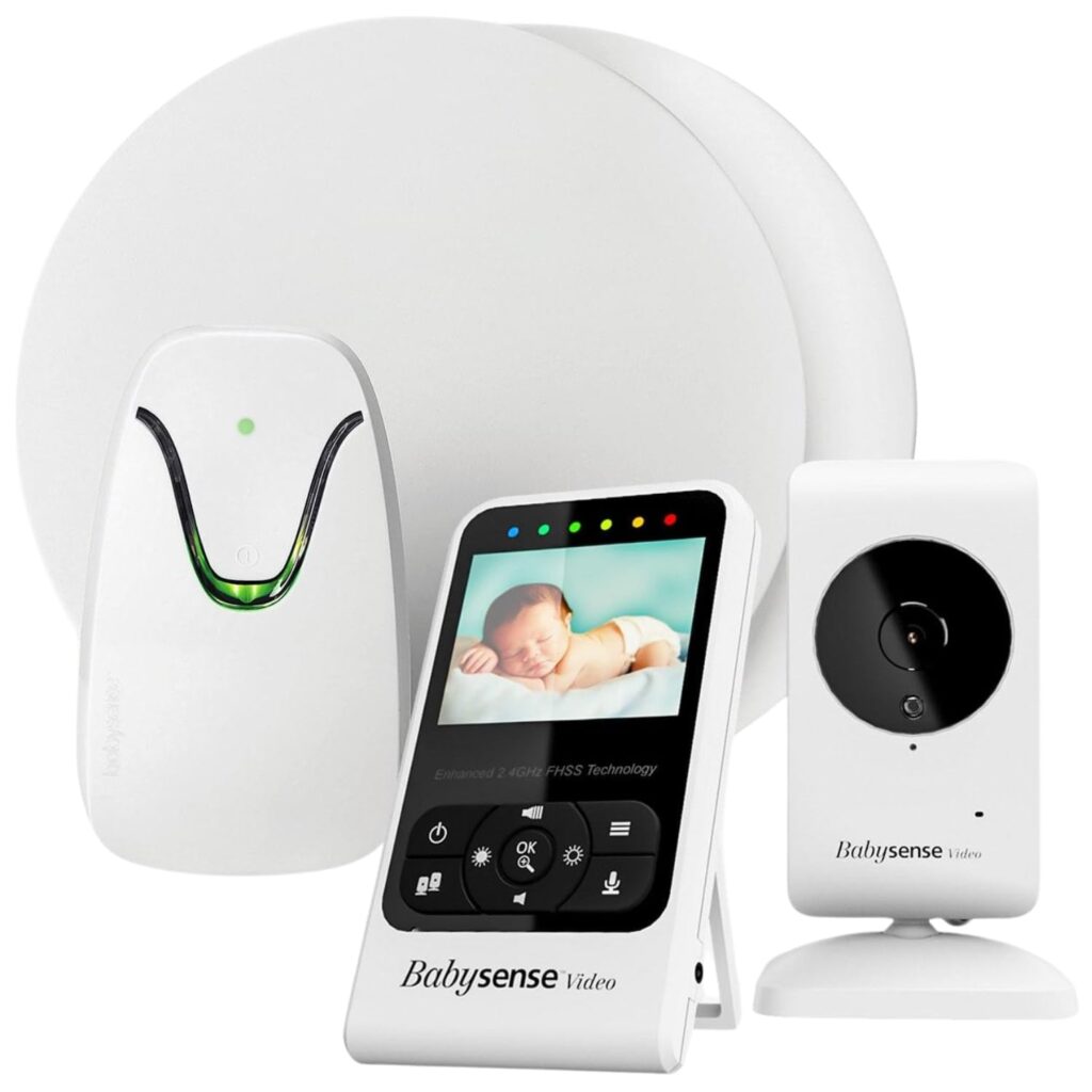 Babysense Video & Breathing Movement Monitor – Video Baby Monitor with Breathing Motion Detection & Alerts Bundle Pack – Video Monitor V24R with Babysense 7 Under-The-Mattress Sleep Monitor