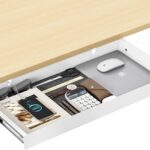 20.1 inch Under Desk Drawer, Pull-Out Storage Organizer with Full Extension Ball-Bearing Slides, Carbon Steel Undermount Drawer for Home Office Standing Desk
