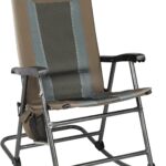 TIMBER RIDGE Foldable Padded Rocking Chair for Outdoor, High Back and Heavy Duty, Portable for Camping, Patio, Lawn, Garden, Yard or Balcony, Supports 300lbs (Brown)