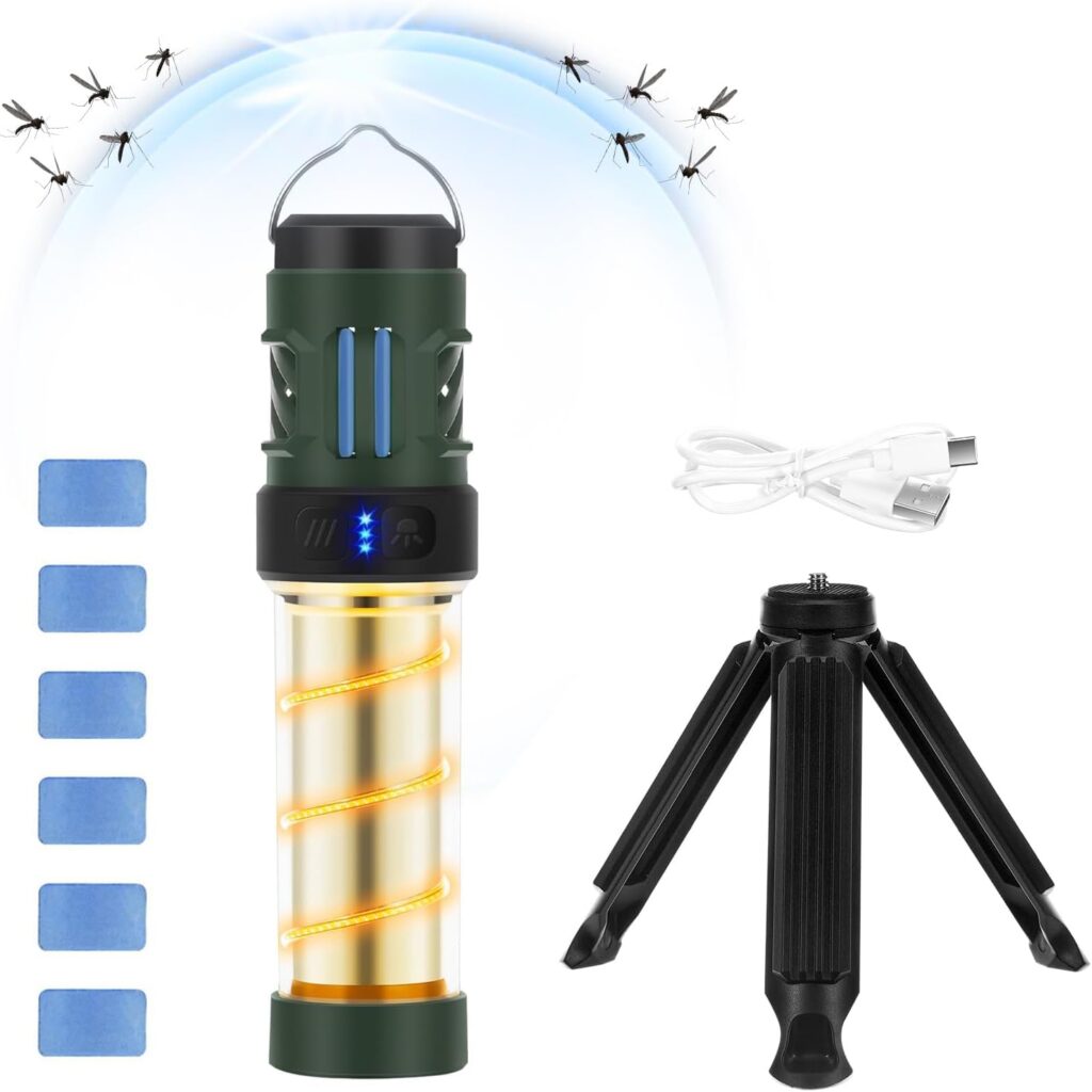 Repelix Buzz Defense Portable,ππΈπΌπΊπΎπ²π½πΈ Repellent Rechargeable Flashlight Camping Lantern Lights with Dual-Heating, Waterproof White&Warm Light Lantern for Outdoor Camping, 12refills