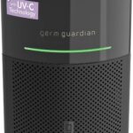 GermGuardian Airsafe+ Air Purifier for Home, for Wildfire Smoke, Pets, Pollen, Odor, Large Rooms Up To 1043 Sq. Ft. with HEPA Pure Air Filter, UV-C Light & Air Quality Sensor, 12″, AC3000B, Black