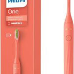 Philips One Electric Toothbrush by Sonicare HY1100/51 – Micro Vibrations, Soft bristles That Gently Polish and whiten teeths, 3 Month Battery Life, 2 Minute Timer and Quadpacer Red