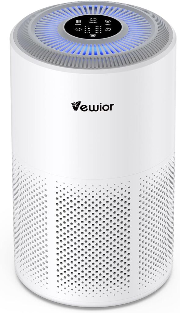 Air Purifiers for Home Large Room Up to 1800 ft², VEWIOR H13 True HEPA Air Filter for Bedroom with Night Light, Fragrance Sponge, Sleep Mode, Timer, Air Cleaner for Smoke, Dander, Pollen