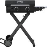 Charbroil® 22″ Performance Series™ Folding Cart 2-Burner Portable Propane Gas Griddle, Black – 463711223