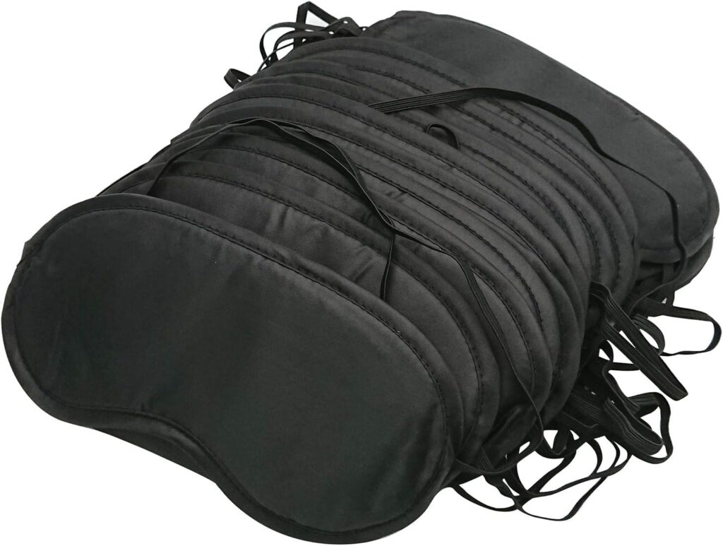 100 Pcs Eye Mask Sleep Blindfold with Nose Pad and Elastic Strap for Travel Sleep, Game Sleeping, Black