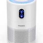 MOOKA Air Purifiers for Home Large Room up to 1076 ft², H13 True HEPA Air Filter Cleaner, Odor Eliminator, Remove Smoke Dust Pollen Pet Dander, Night Light(Available for California)