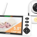 Baby Monitor with Camera and Audio, 5.5″ 720P HD Screen Video Baby Monitor No WiFi VOX Mode Pan-Tilt-Zoom Alarm and 1000ft Range, Night Vision and Night Light, Ideal for Baby/Elderly/Pet