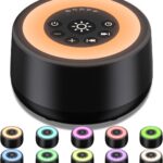 Sleepbox Sound White Noise Machine with 25 Soothing Sounds and 10 Colors Warm Night Light 4 Brightness Levels 32 Volume Levels 5 Timer and Memory Function Perfect for Baby Kids Adults Seniors Sleeping