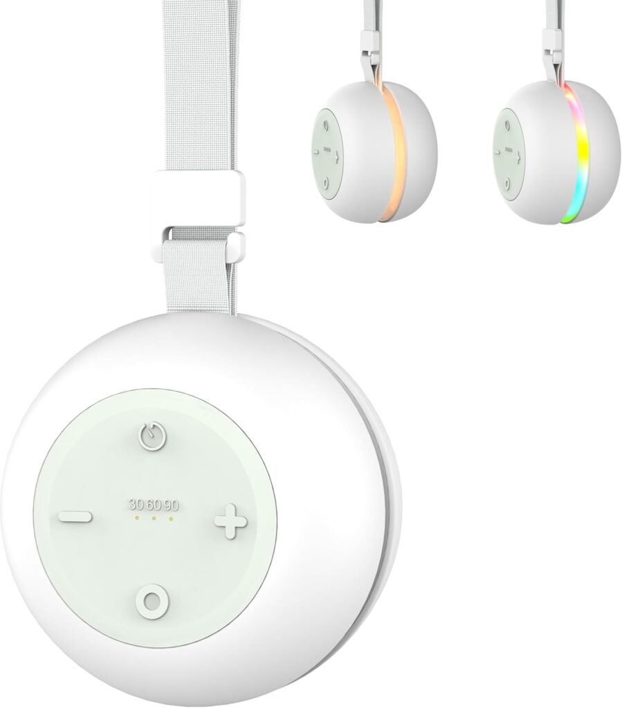 Portable Sound Machine for Baby Kids Adults, USB Rechargeable White Noise Machine with Timer Function,18 Smooth Sounds, 256-Color Changing Mood Light, Memory Function, Sound Therapy for Home, Travel