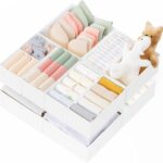 Criusia Drawer Organizer Clothes, 10 Pack Dresser Organizer for Baby Clothes, Underwear, Sock- Foldable Closet Organization and Storage Dividers Bins for Nursery, Bedroom (White)