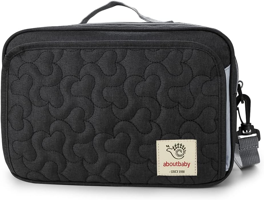 MOMIGO Baby Diaper Bag Stroller Bag – Diaper Caddy Tote Baby Stroller Bag for Diapers, Wipes & Toys (Black Flower)