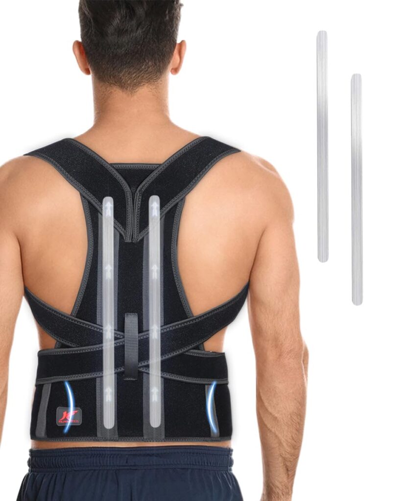 Hurmoya Back Brace Posture Corrector for Women and Men, Lower and Upper Back Pain Relief, Shoulder Straightener and Adjustable Full Back and Lumbar Support