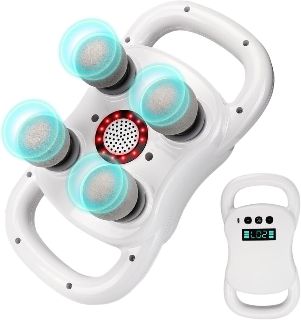 DEITY Massage Gun Deep Tissue, 4-Heads Handheld Electric Body Massager, Percussion Massager for Pain Relief in Back, Leg, Neck, Shoulder and Body, Relax Perfect Gifts for Man Women, White