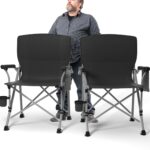 Oversized Camping Chair for Adults Heavy Duty,Heavy Duty Lawn Chair with Side Pockets，Outdoor Camping, Fishing, Beach,Hiking Foldable Camping Chair