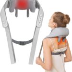 Cordless Neck Shoulder Massager with Heat,Deep Tissue Kneading Relieves Tension Improves Circulation,Gifts for Women,Men,Mom,Dad(Grey)