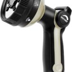 RESTMO Full Shower Hose Nozzle, Metal Spray Nozzle for Garden Hose, 8 Spray Patterns, Water Hose nozzle with Thumb Control, Ideal for Outdoor Lawn & Plant Watering, Car & Pet Washing, Bronze