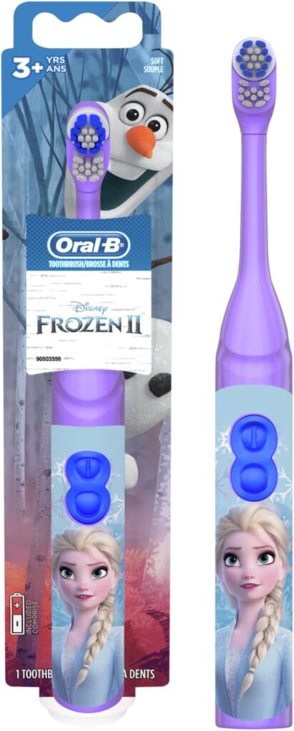 Oral-B Kids Battery Power Electric Toothbrush Featuring Disney’s Frozen for Children and Toddlers age 3+, Soft (Characters May Vary)