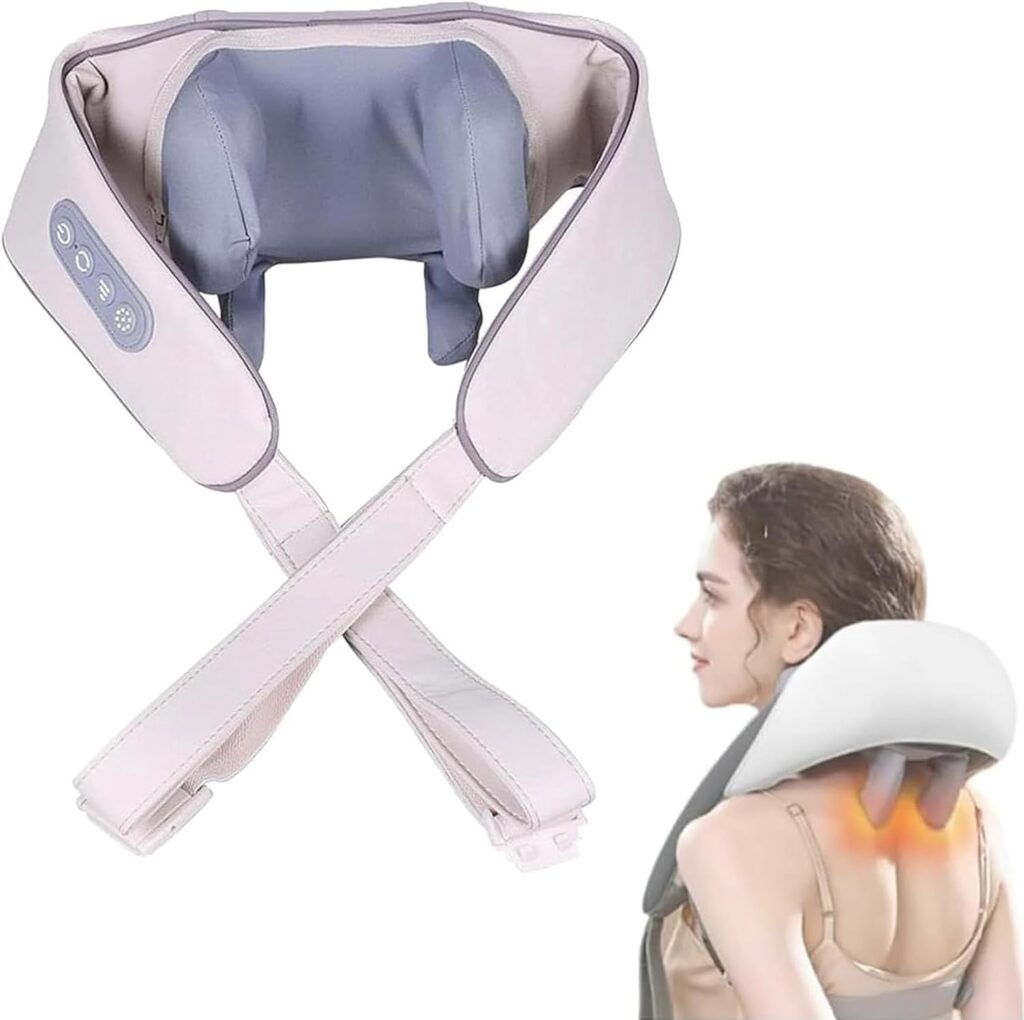 Spark Imagine Neck Massager – 2025 New Spark Imagine Lymphatic Massage,Cordless Neck Massager with Heat,for Neck, Traps, Back, Gifts Men Women Mom Dad(White)