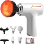 Massage Gun with Heat – Heated Mini Deep Tissue Massage Gun for Muscles, Portable Muscle Massager for Back, Shoulders, and Full Body, 7 Interchangeable Heads