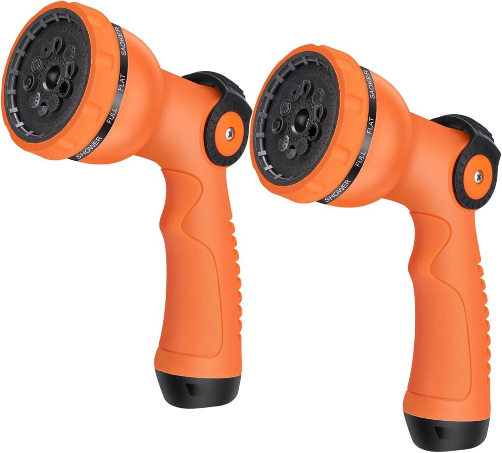 Water Hose Spray Nozzle – Garden Hose Nozzle with 10 Spray Patterns.Thumb Switch Design for Easy Water Flow Control, Upgraded Hose Sprayer Nozzle for Watering Plants,Lawn,Pet Bathing and Cleaning
