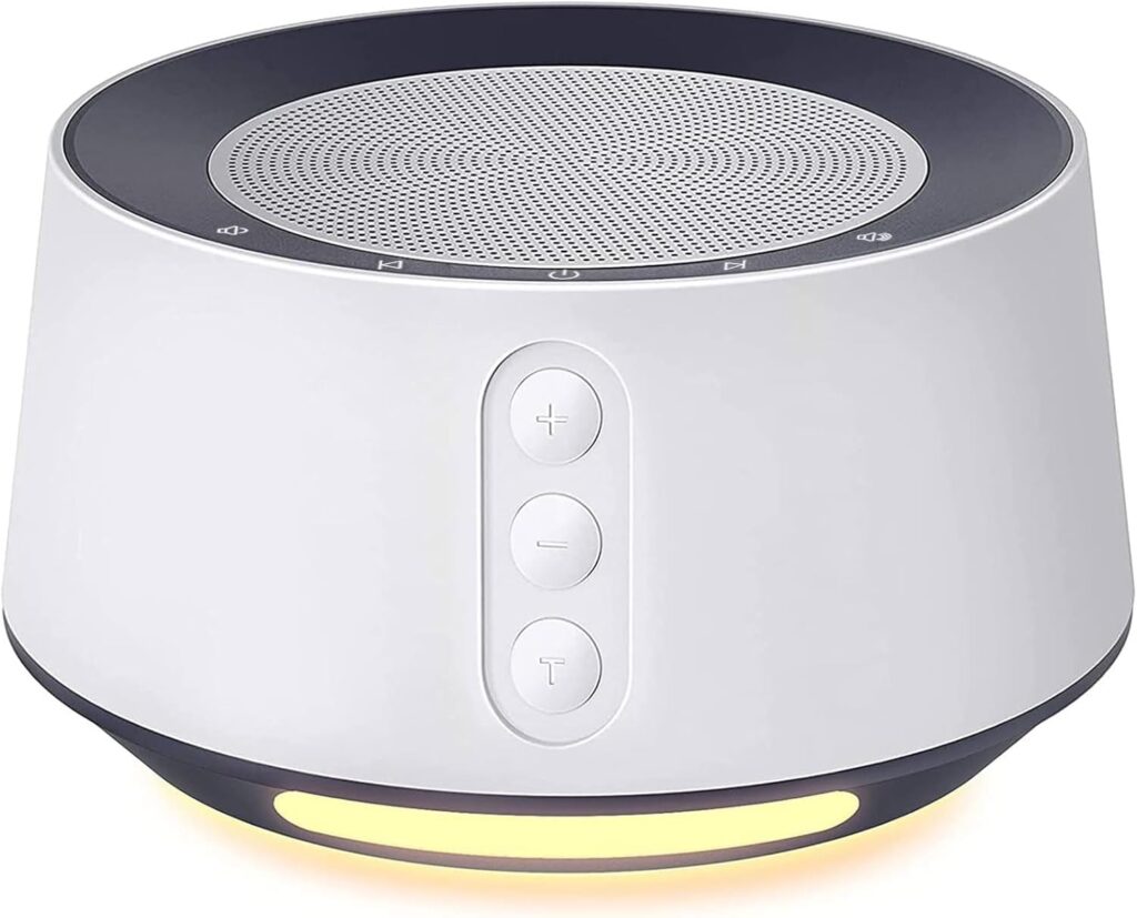 White Noise Machine with Adjustable Baby Night Light for Sleeping, 14 High Fidelity Sleep Machine Soundtracks, Timer and Memory Feature, Plug in, Sound Machine for Baby, Adults