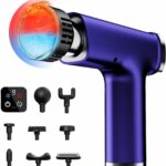 Massage Gun with 9 Replacement Heads, Massage Gun with Heat and Cold, Deep Tissue Massager for Muscle Recovery, Handheld Electric Muscle Massager for Sore Muscles and Back Pain Relief,