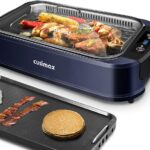 Electric Indoor Grill Griddle, CUSIMAX Smokeless Grill, Portable Korean BBQ with Turbo Smoke Extractor Technology, Non-stick Removable Plate & Griddle Plates