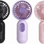 Mini Portable Fan 3 Pack, Cute Handheld Battery Operated Lightweight Small Personal Fans with 3 Speeds and USB Rechargeable Eyelash Fan for Stylish Girl Kids Women Men Office Outdoor Travel Camping