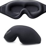 Sleep Eye Mask for Women Men, Soft and Comfortable Night Eye Mask for Sleeping, 3D Blockout Eye Cover for Travel, Blindfold with Adjustable Strap (Black)