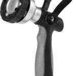 GREEN MOUNT New Patent Garden Hose Nozzle, Heavy Duty Water Nozzle, High Pressure Fireman Style Nozzle with Ergonomic Handle to Water Lawn and Garden, Black