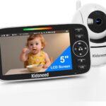 Baby Monitor with Camera and Audio – 720P Baby Camera No Wifi, 5 inch Screen,48 Hours Battery Life, Night Vision, Remote Pan& Tilt& Zoom，Two-Way Talk, Lullabies, Thermal Monitor, 1000ft Range