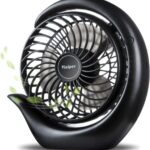 Viniper Portable Rechargeable Fan, Small Desk Fan : 3 Speeds & about 8-24 Hours Longer Working, 180 Rotation, Portable Battery Desktop Fan for Home/Office (Black, Light Black Blade)6.2 inch