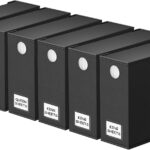 SpaceAid 6 Pack Bed Sheet Organizer and Storage, Foldable Sheet Organizer with Window for Linen Closet, Set Folder Keeper for Queen & King Size Bedding Storage (Black)