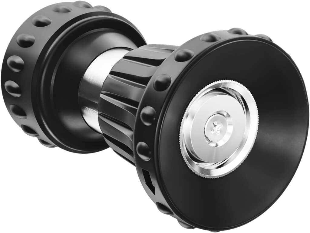 HOSUN Fire Hose Nozzle for Garden Hose, Heavy Duty Fireman Style Garden Hose Nozzles, Leak Proof & Adjustable Water Nozzle High Pressure, Best for Watering Plant & Lawn, Washing Car & Pet (Black)