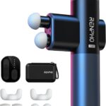 RENPHO Duo Mini Massage Gun with Double Heads, Deep Tissue Percussion Massager for Travel Use, Silicone Casings 3 Modes with Seamless Speed Handheld Massage Gun