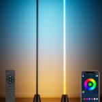 2 Pcs RGB Corner Floor Lamp, 60 Inch 344 LEDs Bright Standing Lamps for Bedroom with APP and Remote, Modern Floor Lamp with Music Sync and 16 Million Colors Changing Ambient Lighting