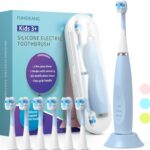 Kids Electric Toothbrushes Sonic Rechargeable Tooth Brush Gifts for Boys and Girls Smart Timer Power Toothbrush – Blue 3 4 5 6 7 8 9 10 11 12 (Blue)
