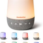 SlumberPod SlumberCalm 2-in-1 Sound Machine with Light for Kids | Baby Sleep Soother | White Noise Machine Baby | Nature Sounds | 8 Night Light Colors | Sound Machine | Rechargeable