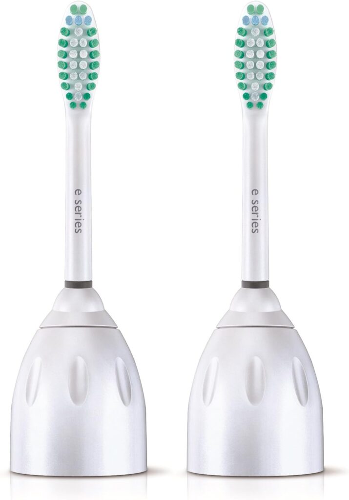 Philips Sonicare Genuine E-Series Replacement Toothbrush Heads, 2 Brush Heads, White, HX7022/66