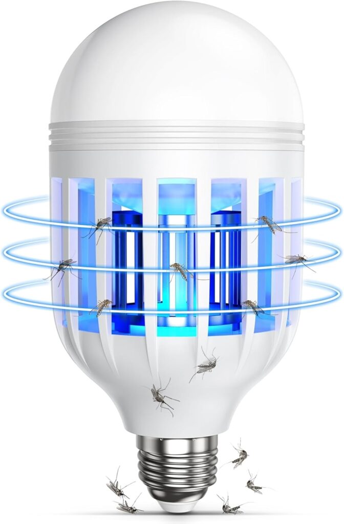 Bug Zapper Light Bulb, 2 in 1 Mosquitoes Killer Lamp Led Electronic Insect & Fly Killer, Porch Light for Entryway, Doorway, Corridor, Balcony and Patio