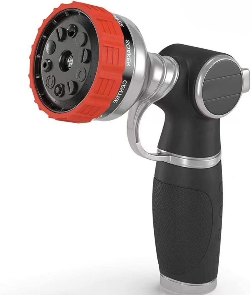 Hose Nozzle,Heavy Duty Metal Garden Hose Nozzles – 10 Spray Patterns Leak-Proof Hose Sprayer Nozzle with Thumb Control, High Pressure Water Hose Nozzle for Watering Plants, Car and Pet