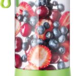 Portable, Personal Mixer Rechargeable with USB, Mini Blender for Smoothie, Fruit Juice, Milk Shakes, 380ml, Six 3D Blades for, 9.12×3.25×3.25 inch, Green