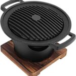 Korean Barbecue Grill, Small Size Alcohol or Charcoal Barbecue Grill Portable Smokeless BBQ Grill for Outdoor Indoor and Picnic Barbecue Pan Grill