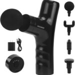 Ergonomic Massage Gun – Athletes, Relieves Muscle Soreness, Travel Size with Rechargeable Battery (Charger Included)