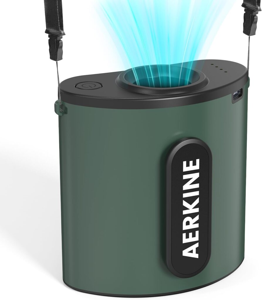 2025 AI Portable Waist Fan – 4 Speeds 17500RPM Strong Airflow, with 24H Working Time, Rechargeable Personal Fan, Wearable Neck & Belt Clip for Camping, Hiking, Worksites, Outdoor