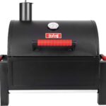 Portable Charcoal BBQ Grills with Cast Iron Grates, Tabletop Charcoal Grills with 354 Sq. In Cooking Area, for Outdoor Camping and Picnic, Black, L26.8’’x W20’’x H21.3’’